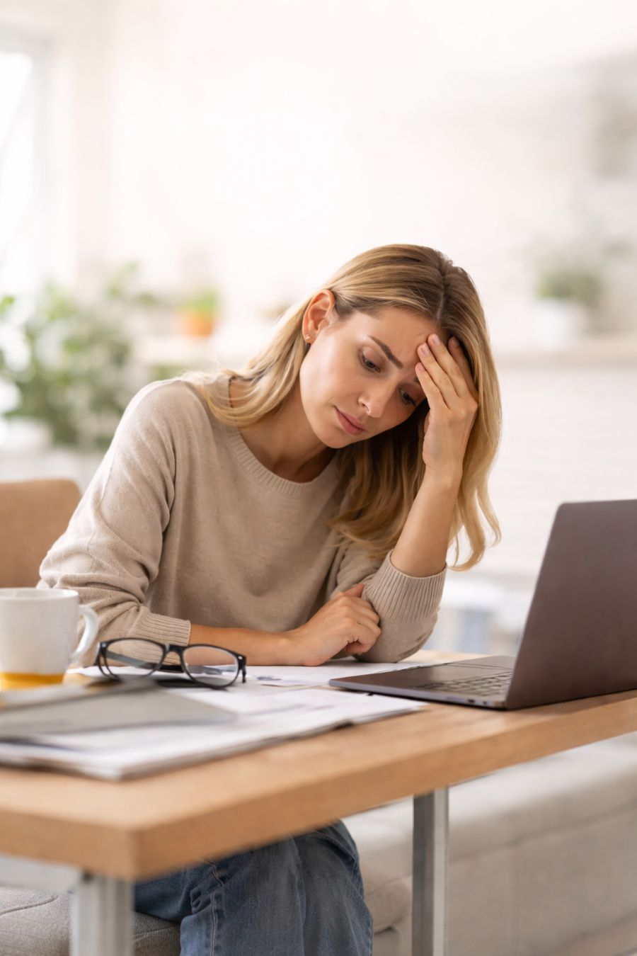 woman experiencing burnout and adrenal fatigue exhaustion from chronic stress